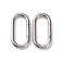 304 Stainless Steel Spring Gate Clasps, Oval, Stainless Steel Color, 51.5x25.5x5mm