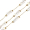 316 Surgical Stainless Steel Ball Chains, with Glass and 304 Stainless Steel Beads, Soldered, with Spool, Real 18K Gold Plated, Clear, 2.5x1x0.2mm