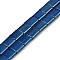 Electroplated Non-magnetic Synthetic Hematite Beads Strands, Square, 2-Hole, Blue Plated, 5x5x2mm, Hole: 0.8mm, about 74pcs/strand, 15.75 inch(40cm)