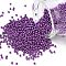 12/0 Grade A Glass Seed Beads, Baking Paint, Round, Purple, 2x1.5mm, Hole: 0.7mm, about 3000pcs/50g