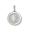 Brass Pave Natural White Shell Pendants, Religion Virgin Mary Charms, Long-Lasting Plated, Lead Free & Cadmium Free, Rack Plating, Platinum, 18x16x2.5mm, Hole: 3.5x6mm