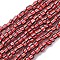 Handmade Lampwork Beads Strands,  3 Tone, Column, Dark Red, 3~4.5x2~4mm, Hole: 0.8mm, about 99~103pcs/strand, 15.35 inch(39cm)