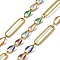 304 Stainless Steel Enamel Figaro Chains, Soldered, with Spool, Ion Plating(IP), Real 18K Gold Plated, Colorful, 20x5x1mm