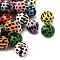 Printed Schima Wood Beads, Round, Mixed Color, 9.5~10mm, Hole: 2.5mm