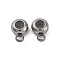 201 Stainless Steel Tube Bails, with Silicone Seal Ring, Flat Round, Stainless Steel Color, 9x6x3mm, Hole: 1.2/1.8mm