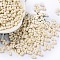 Opaque Acrylic Beads, Peanut, Floral White, 6.5x4x3mm, Hole: 1.4mm, about 9890pcs/500g