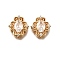 Brass Glass Beads, Rhombus, Clear, 12x12x6mm, Hole: 1.8mm