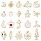 20Pcs 20 Styles Alloy Enamel Pendants, Mixed Shapes, White, 11.5~26x7~17.5x1~3mm, Hole: 1.4~2mm, 1pc/style