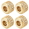 8Pcs Brass Micro Pave Cubic Zirconia Beads, Column, Golden, 9x6.5mm, Hole: 4mm
