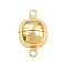 Brass Magnetic Clasp, Round, Rack Plating, Long-Lasting Plated, Lead Free & Cadmium Free, Real 18K Gold Plated, 16x10x10mm, Hole: 1.6mm