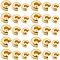 600Pcs 3 Styles Brass Crimp Beads Covers, Round, Golden, 4x3mm, Hole: 1.5mm
