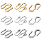 72Pcs 9 Style Brass S Hook Clasps, Long-Lasting Plated, M Shape Clasp, Mixed Color, 8pcs/style
