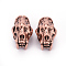 Brass Beads, Skull, Red Copper, 20x13x14mm, Hole: 5.5mm