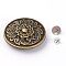 Alloy & Iron Craft Solid Screw Rivet, DIY Leather Craft Nail, Flat Round with Flower, Antique Bronze, 30x8.5mm, Hole: 2mm, Screw: 5x4mm and 7x4.5mm