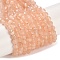 Cat Eye Beads Strands, Faceted, Round, Light Coral, 4mm, Hole: 0.8mm, about 84~88pcs/strand, 35~36cm