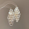 Shell Dangle Stud Earrings, Flat Round, with Sterling Silver Pins, Floral White, 86x40mm