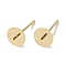 Brass Studs Earrings Finding, Lead Free & Cadmium Free, Round, Real 24K Gold Plated, 14x6mm, Pin: 12x1mm & 1mm
