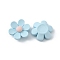Opaque Resin Cabochons, Flower, Sky Blue, 31x34x10mm
