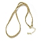3.5MM Polyester Metallic Cord Braided Cord Necklace Making, with Brass Findings and 202 Stainless Steel Lobster Claw Clasps, Long-Lasting Plated, Rack Plating, Golden, Goldenrod, 16.14 inch(41cm)~18.11 inch(46cm)