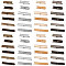 72Pcs 12 Style Iron Ribbon Ends, Rectangle, Mixed Color, 7~7.5x25~45x7mm, Hole: 2.5~3x1mm, 6Pcs/style