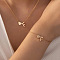 Heart Brass Pendant Necklaces & Charm Bracelets Sets, Golden, Letter F, 400mm