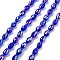 Transparent Electroplate Glass Beads Strands, Faceted, Oval, Medium Blue, 8.5x5.5mm, Hole: 1.2mm, about 68~70pcs/strand, 20.07~20.86 inch(51~53cm)