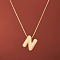 Brass Micro Pave Clear Cubic Zirconia Initial Pendant Necklaces for Women, Golden, Letter N, 15.75 inch(40cm)