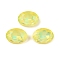 Glass Cabochons, Faceted, Oval, Yellow, 14x10x5mm, 36pcs/set