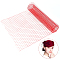 AHANDMAKER 1.1 Yard Red Bridal Veil Flapper Fascinator Mesh Veil Black Veil Neting Fabrics 11 Inch Wide Millinery Netting for Bride's Headdress Veil Making, Red