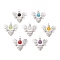 Tibetan Style Alloy Pendants, Bees, with 304 Stainless Steel Flat Head Pins & Natural Stone, Mixed Color, 28~28.5x28.5x6mm, Hole: 3mm