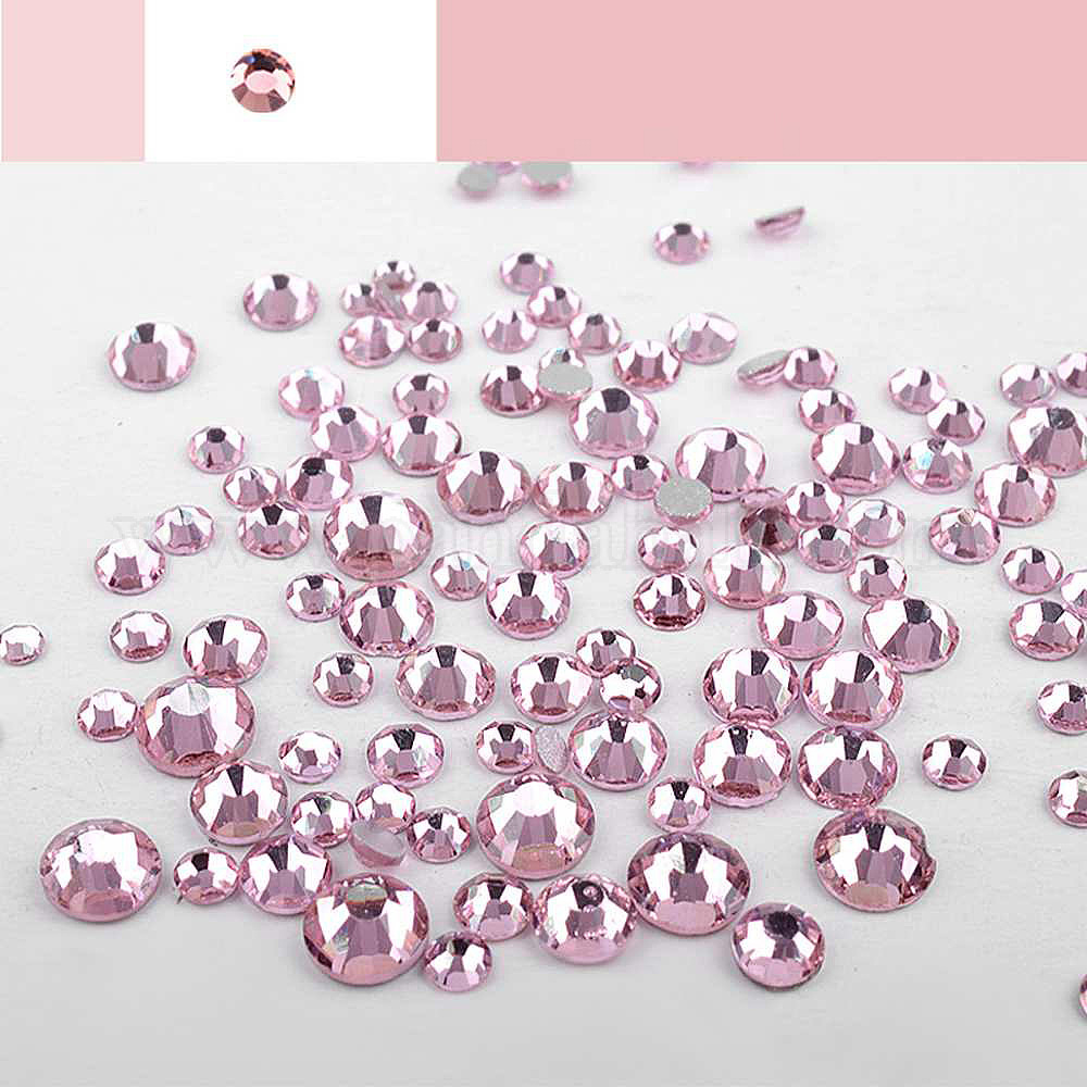 フラットバックガラスラインストーンネイルパーツネイルデコ 多面カット フラットラウンド ライトローズ 1 5 4mm 300個 袋の通販 Jp Pandahall Com