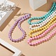 Macaron Color Faceted Acrylic Round Beaded Necklaces NJEW-JN04192-2
