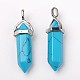 Dyed Synthetic Turquoise Pointed Pendants G-F295-03B-4