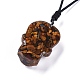 Halloween Skull Natural Gemstone Pendant Necklaces NJEW-P253-A-5