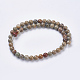 Chapelets de perles de feuille d'argent en jaspe naturel G-J364-04-8mm-2