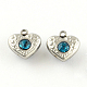 304 Stainless Steel Rhinestone Heart Charms STAS-S042-03F-1