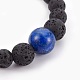 Natürliche Lava Rock Perlen Stretch Armbänder BJEW-JB03958-01-2