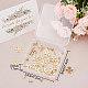 Beebeecraft 1 Box 30Pcs Flower Stud Earring Findings with Hole 24K Gold Plated Earring Post with Hole and 30Pcs Plastic Ear Nuts for Mother's Day Spring Bank Holidays DIY Earrings Jewelry Making STAS-BBC0001-71-7