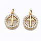 Brass Micro Pave Clear Cubic Zirconia Pendants ZIRC-N039-140-NF-1