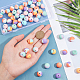 CHGCRAFT 60Pcs 3 Colors Tie Dye Silicone Beads Multicolor Beads Silicone DIY Jewelry Silicone Beads Round Spacer Beads for Card Holder Nursing Necklaces Bracelets Making SIL-CA0001-10-3
