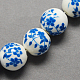 Handgemachte Porzellan Perlen gedruckt PORC-Q201-10mm-1-2