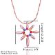 Classic Real Rose Gold Plated Eco-Friendly Tin Alloy Colorful Rhinestone Flower Pendant Necklaces For Women NJEW-BB13829-01-3