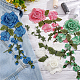 Arricraft 4 ペアフラワーレース刺繍アップリケパッチ  混合色の花のアップリケアイロン接着パッチ芸術工芸品 diy の装飾衣類の修理と装飾のため DIY-HY0001-38-4