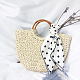 パンダホール4パック籐織り木製バッグハンドル木製丸型ハンドル手作りバッグハンドバッグ財布ハンドルの交換  6インチ WOOD-PH0008-95-7