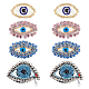 FINGERINSPIRE 8PCS Crystal Rhinestone Egypt Evil Eye Patch 4 Style Exquisite Eye Shape Embroidery Sew On Patches Bling Glass Rhinestone Applique Patch Decoration for DIY Clothes Jacket Backpacks Hats DIY-FG0003-58-1