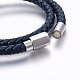 Leather Braided Cord Wrap Bracelets BJEW-E345-35A-3