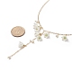 ABS Plastic Flower & Shell Pearl Charms Lariat Necklace NJEW-TA00055-4