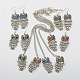 Alloy Acrylic Rhinestone  Owl Jewelry Sets: Earrings & Necklaces SJEW-JS00686-1