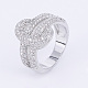 Brass Micro Pave Cubic Zirconia Finger Rings RJEW-E145-30P-1