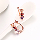 Heart Brass Cubic Zirconia Hoop Earrings EJEW-BB16129-5